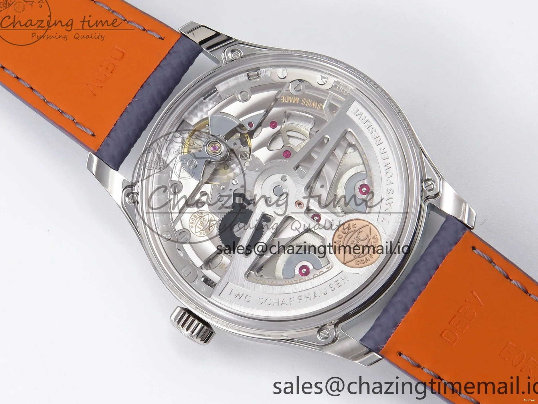 MIROTIME 0601 Lightweight Portugieser Automatic SS IW501708 APSF 1:1 Best Edition Light Blue Dial on Gray Leather Strap A 7012